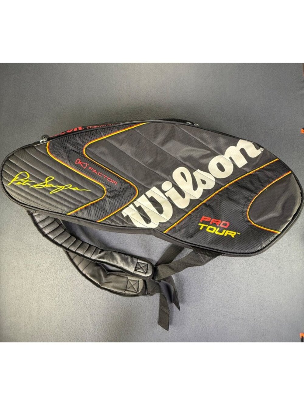VTG Wilson Pro Tour Pete Sampras K Factor 6-pack Tennis Bag EUC
